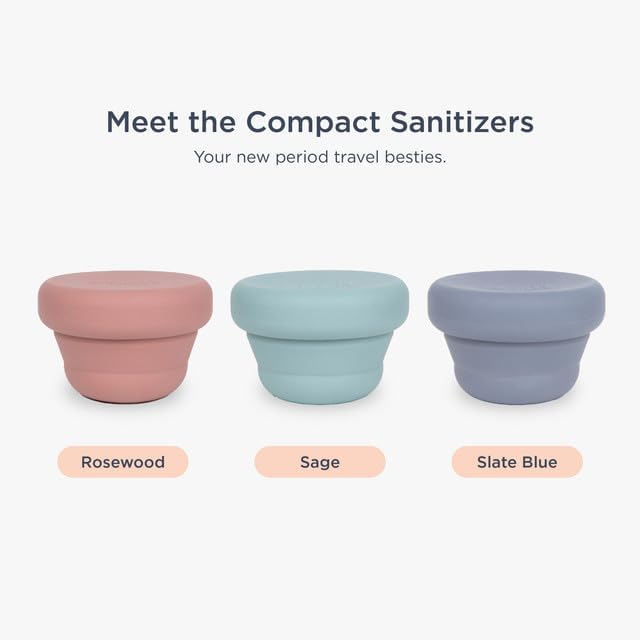 Saalt Compact Sanitizer - Menstrual Disc and Period Cup Cleaner, Microwavable, Reusable Menstrual Disc Sanitizer for Travel or Home, Collapsible, Flat-Fold Design - Sage