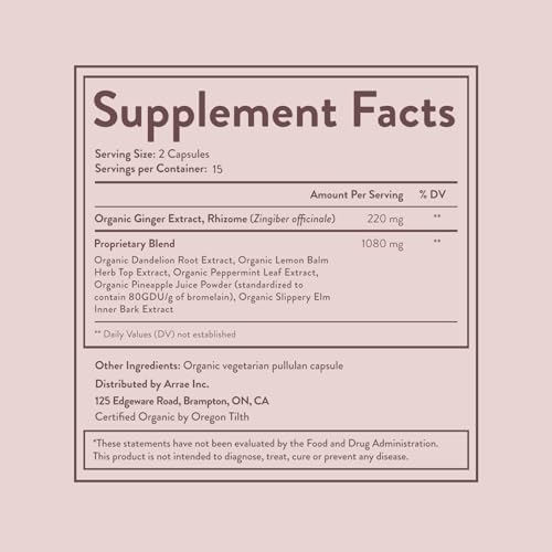 Arrae Fast-Acting Bloating Relief Digestive Enzymes, All Natural Bloat, Gas & Indigestion Relief Capsules (30 Count)