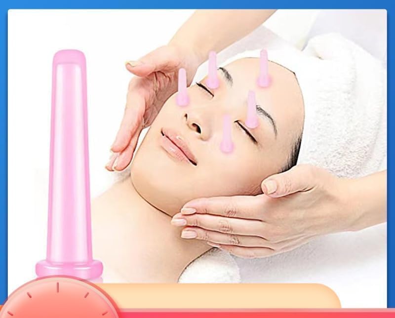 4Pcs Massage Cupping Set Silicone Mini Facial Cups Face Massager Helper Skin Care Neck Back Eyes Massaging Cup Safe to Use, Don't Worry About Burns Health Care Products (Green)