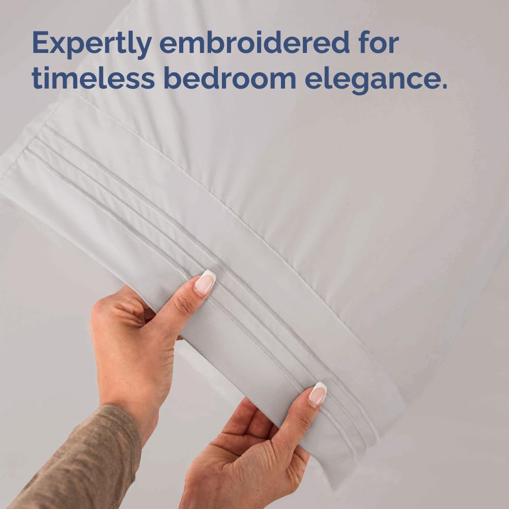 Long Pillowcases - Body Pillow Cover - Long Pillow Insert for Sleeping, Side Sleepers - Soft & Breathable Body Pillow Case with Envelope Enclosure - Comfy & Machine Washable - 20" x 54" (Light Grey)