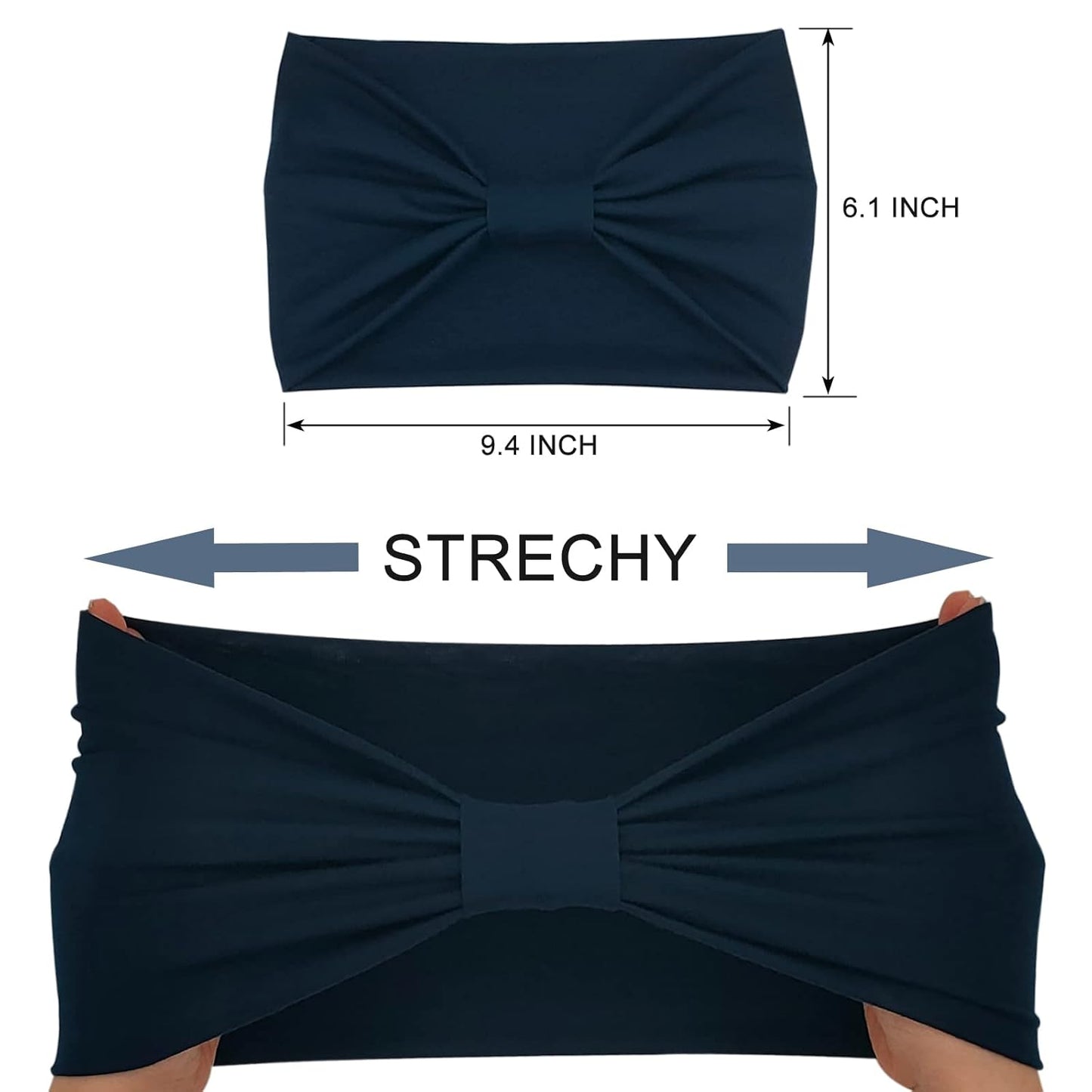 Wide Boho Headbands for Women Fashion Knotted Headband Yoga Workout Hair Accessories African Head Wrap 4 Pack