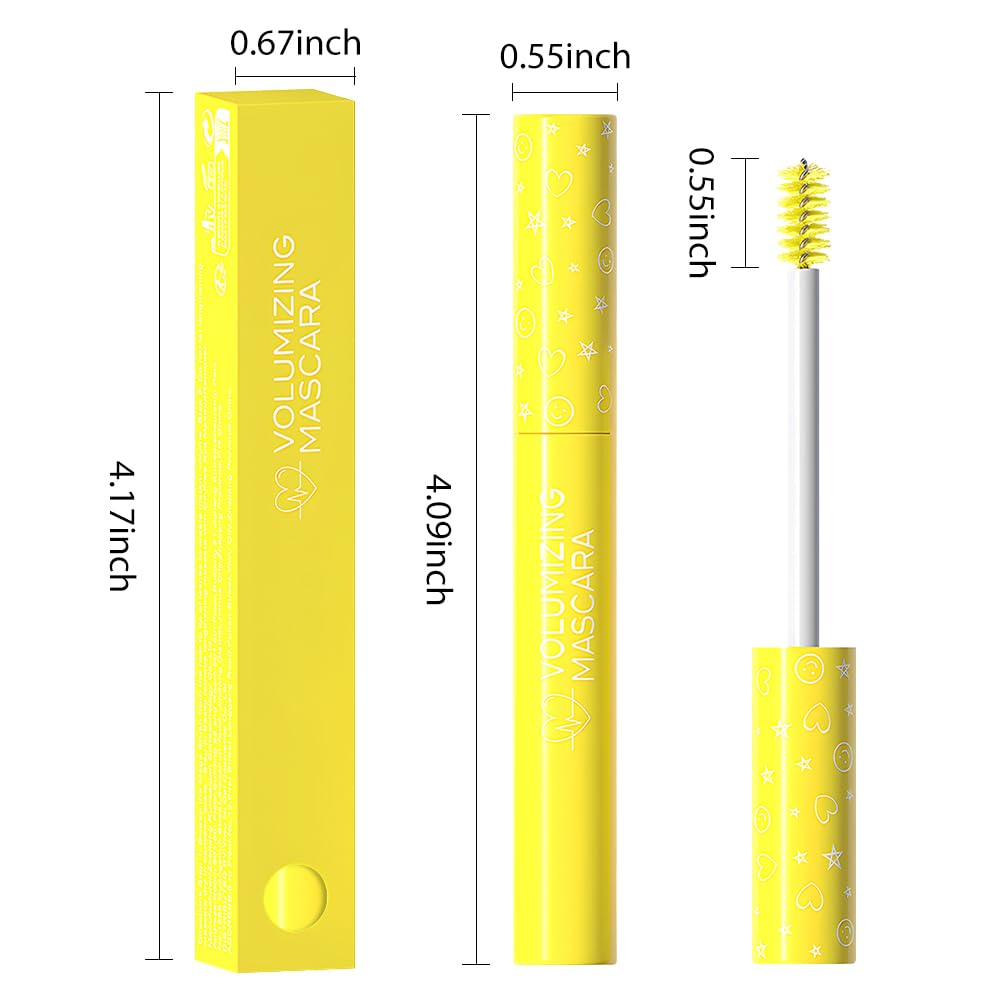 Colored Mascara for Eyelashes Set,Colorful Waterproof Mascara for eyelashes Long lasting Charming Voluminous for Women Halloween Eye Makeup (1Pcs 07#Yellow, F)