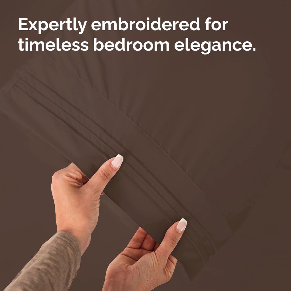 King Pillow Cases Set of 4 - Ultra Soft Hotel Quality Pillowcase Covers - Comfy, Cozy & Wrinkle Free - Shrinkage, Stain and Fade Resistant - Machine Washable Pillow Protectors - 4 Piece Set - Brown