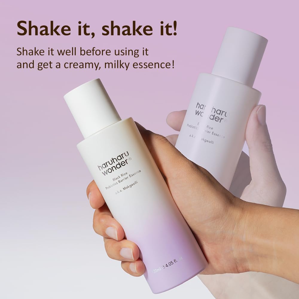 haruharu Wonder Black Rice Probiotics Barrier Essence 1.01 fl. oz., Travel Size Essence Toner to Strengthen Skin Barrier with Ceramides, Soothing, Moisturizing, Plumping, Korean Skincare