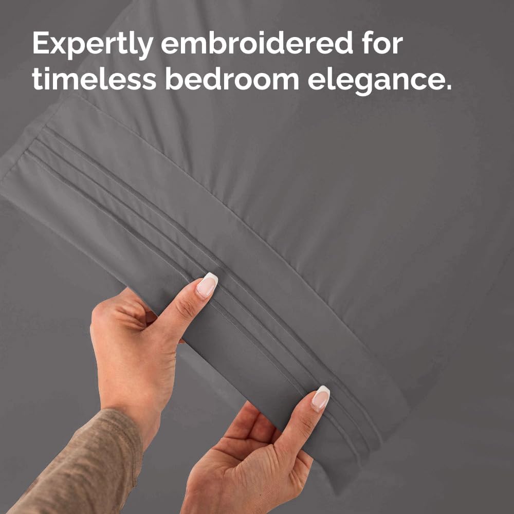 Long Pillowcases - Body Pillow Cover - Long Pillow Insert for Sleeping, Side Sleepers - Soft & Breathable Body Pillow Case with Envelope Enclosure - Comfy & Machine Washable - 20" x 54" (Dark Grey)