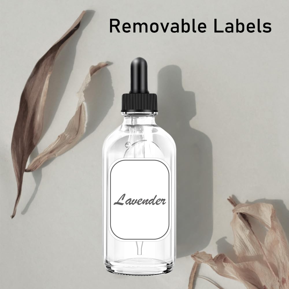 Bumobum Amber Dropper Bottles, 4oz Glass Bottle with Dropper for Essential Oils with Funnel, Labels & Pipette, 2-Pack Tincture Bottles with Dropper(Unbreakable Plastic Eye Dropper)