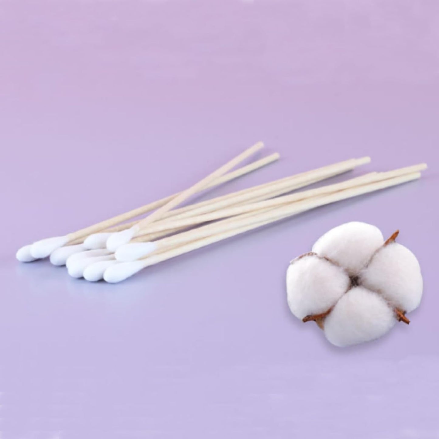 200 Pcs Cotton Swabs, 6 Inch Long Ear Buds with Extra Long Wooden Handle Ear Picks for Cleaning, Jewelry, Polishing, Makeup, Dogs