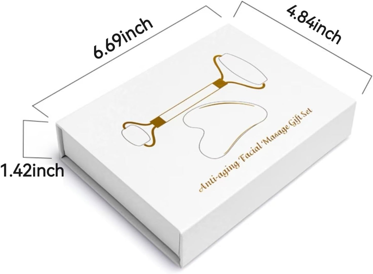 Natural Jade Roller & Gua Sha Set, Self Care Colorful Gift for Face Eye Neck Massager for Women Men, Jade Gua Sha Tool for Face for Skin Care, Improves Skin Tone-Beauty & Skincare (Green)