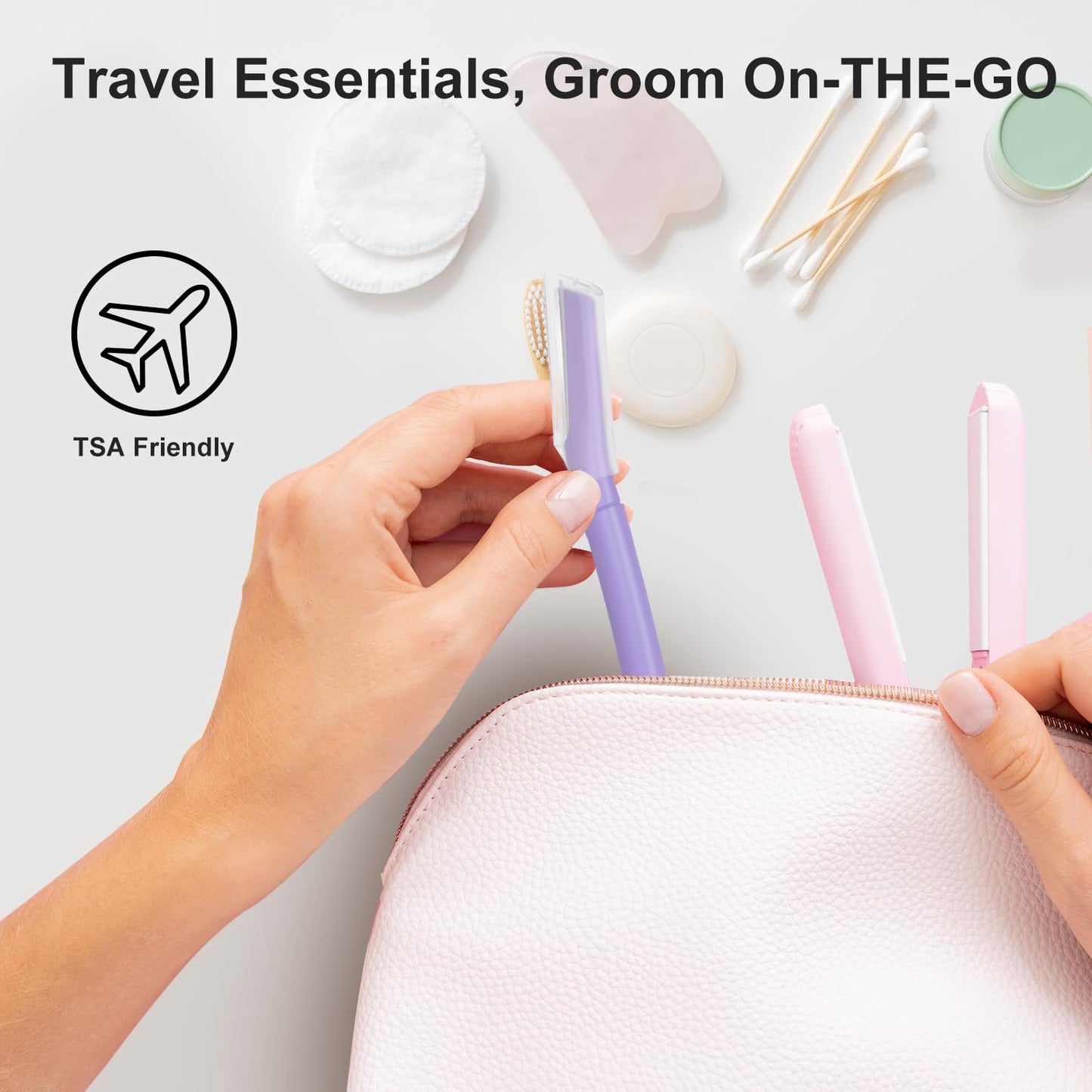 Precision Dermaplane Razor, Face Razors for Women and Men, Eyebrow Razor, Dermaplaning Tool, Peach Fuzz Remover, Skin-friendly Microblades with Protective Cap