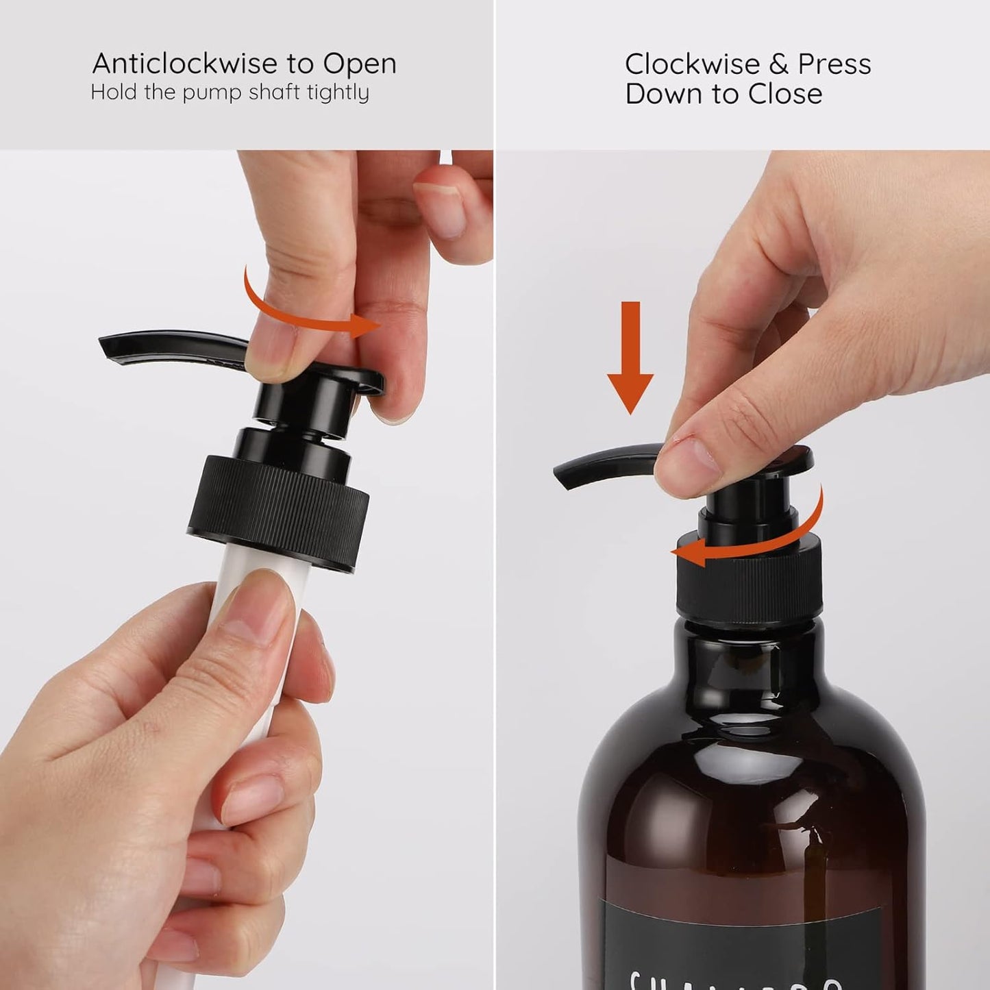 Segbeauty Lotion Dispenser Pump Head, 3 Pack Shower Bottle Pump Replacement, Plastic Tube Pump Top Set Fits Bottle Neck 1.2in Shampoo and Conditioner Dispenser Bathroom Kitchen