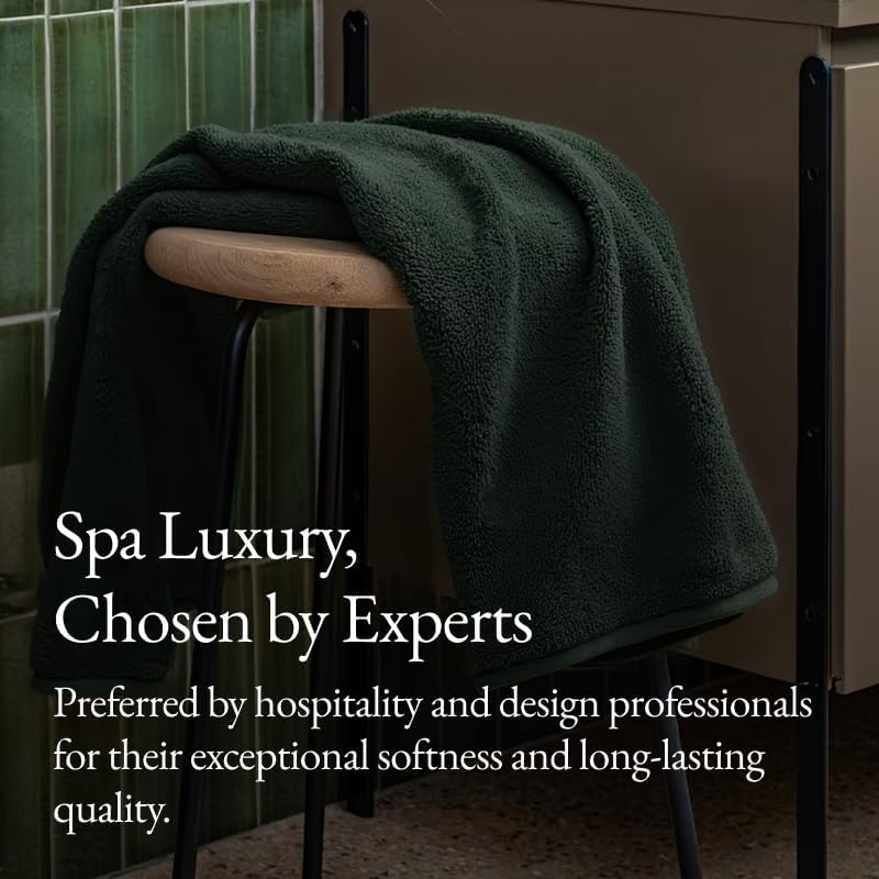 Italic Ultraplush 100% Australian Cotton Bath Sheets - Set of 2 Luxury Extra Large Heavy Duty Bath Sheets, 800GSM Plush and Absorbent Bath Sheets for Hotels, Bath & Spa (Deep Forest)