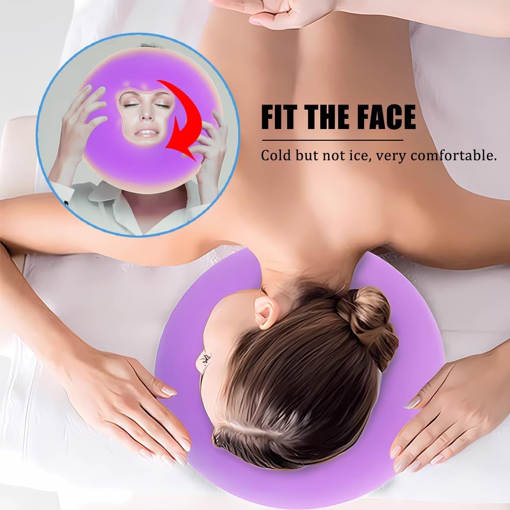 Silicone Face Massage Pillow,SPA Beauty Face Relax Headrest,Salon Skin Care Soft Overlay Travel Head Support,Purple