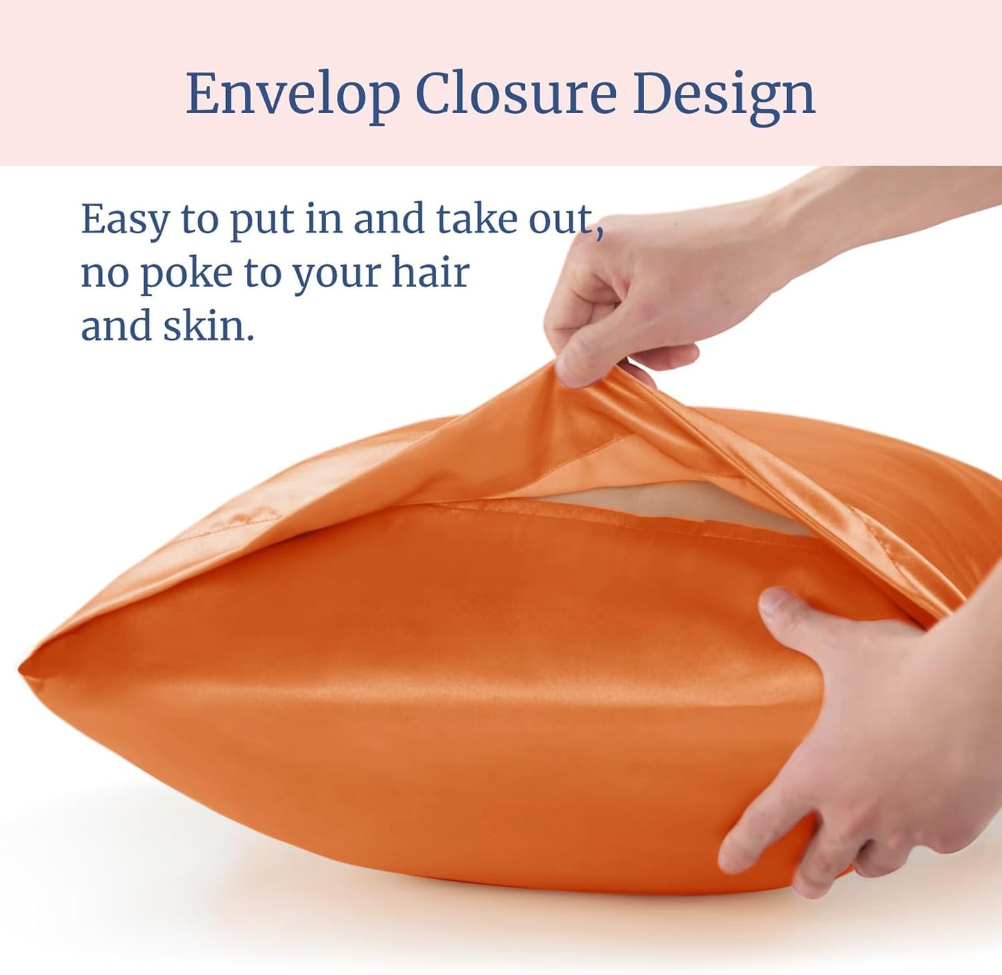 BEDELITE Satin Pillowcase for Hair and Skin, Super Soft Similar to Silk Pillow Cases 4 Pack with Envelope Closure, Cooling Pillowcases for Women Men (20"x36" King Size, Burnt Orange)