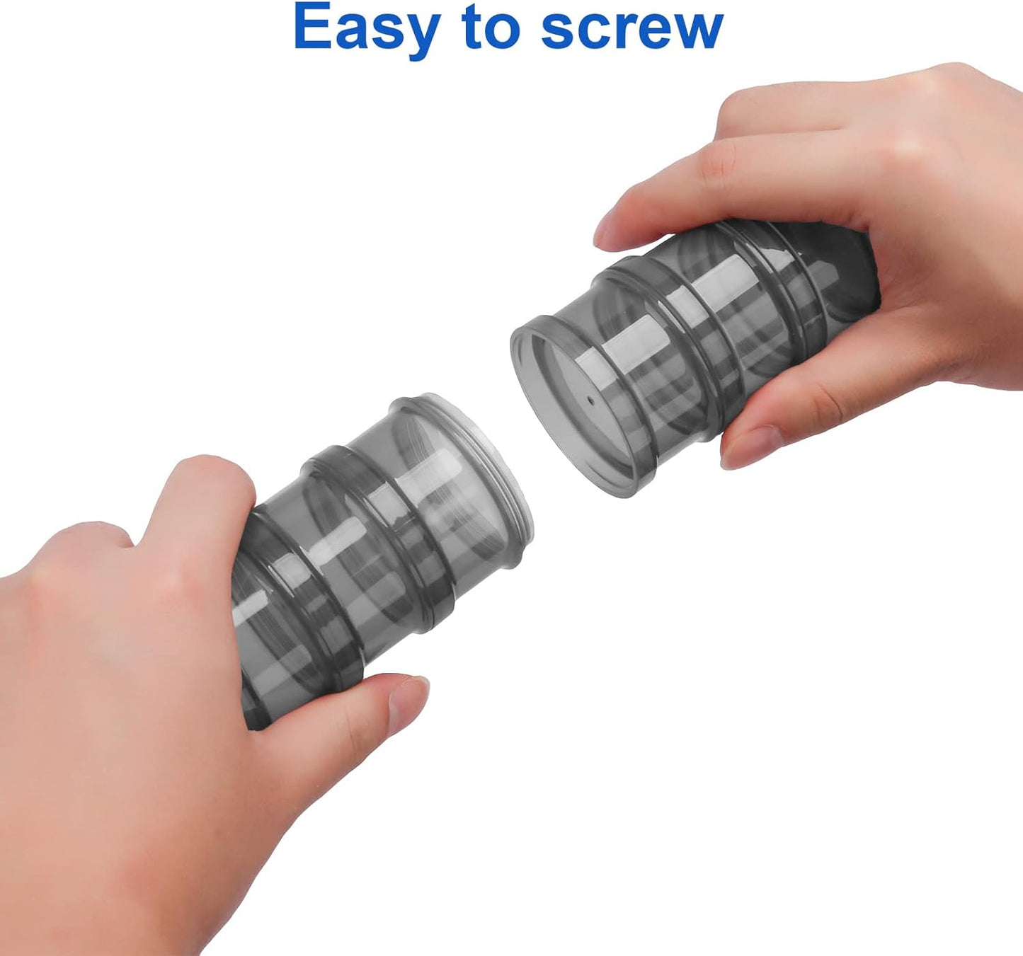 7 Day Pill Organizer Case Stackable Weekly Supplements Vitamins Pills Holder Dispenser Large Translucent Black with Extra Lid