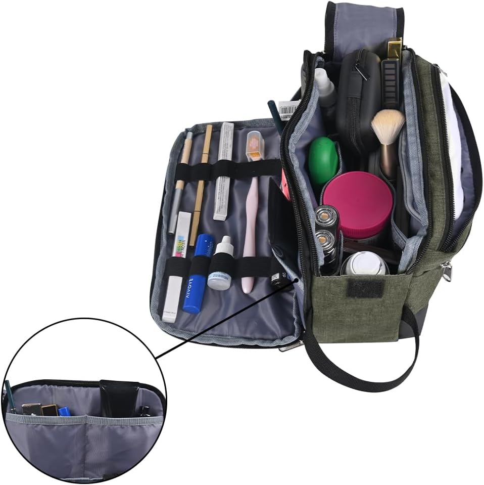 Travel Toiletry Bag for Men Toiletry Bag Dopp Kit Water-resistant Shaving Bag Large Travel Toiletry Organizer Travel Essentials Green