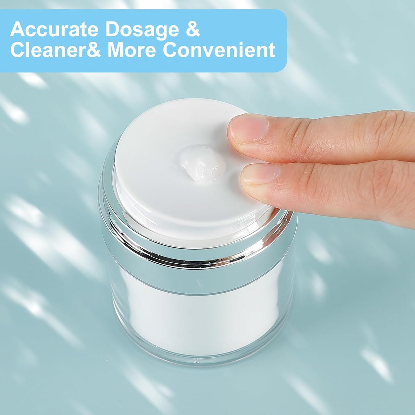 34 Pack Airless Pump Jars Set, 1.7/1/0.7/0.34oz Refillable Travel Size Containers, Leak-Proof Toiletry Bottles for Skincare and Creams, Lotion, Eye Cream, Liquid, Foundation, Shampoo