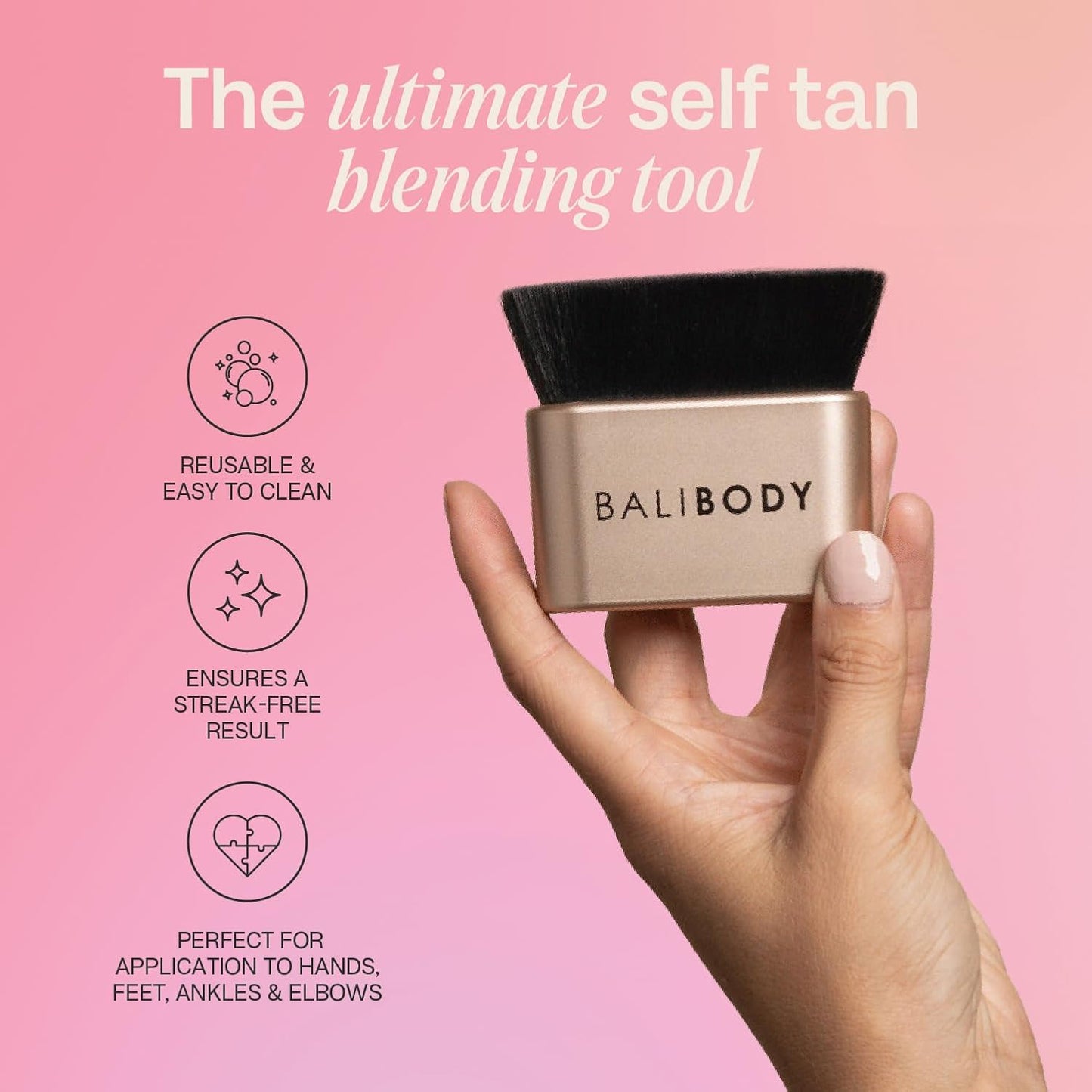 Bali Body Medium to Dark Instant Tan + Brush Bundle | Skin Perfecting Aerated Spray, Flawless Airbrushed Bronzed Finish + Washable Self-Tanning Reusable Accessory Tool | Vegan & Cruelty-Free