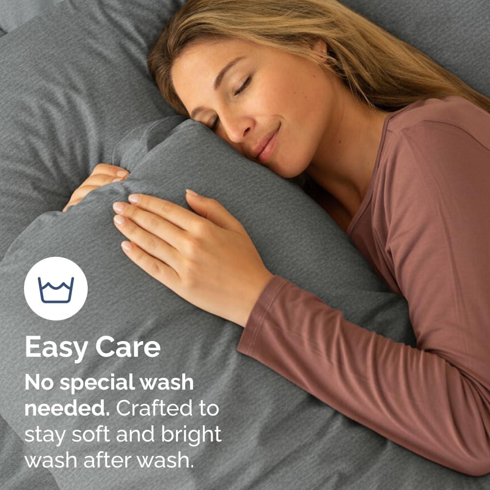 Standard Pillow Cases Set of 10 - Ultra Soft Hotel Quality Pillowcase Covers - Comfy & Wrinkle Free - Shrink, Stain & Fade Resistant - Machine Washable Pillow Protectors - 10 Pcs Set - Heathered Grey