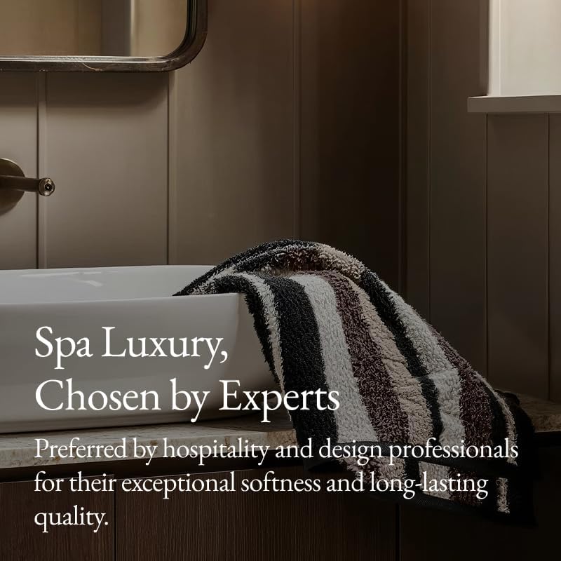 Italic Ultraplush 100% Australian Cotton Towels - Set of 2 Luxury Bath Towels, Quick Dry Plush and Absorbent, Heavy Duty Large Bath Towels, 800GSM for Bathroom & Spa (Stripe Multi-Color)