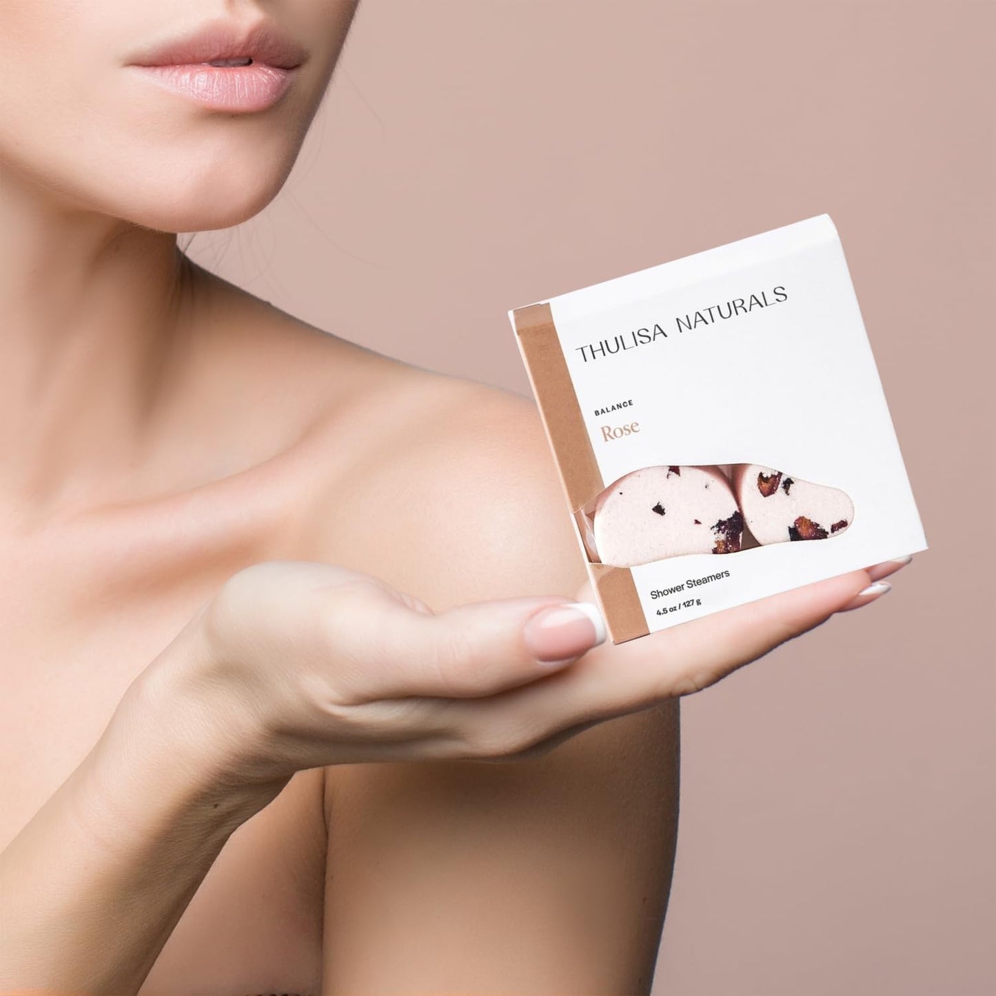 Thulisa Naturals Rose Shower Steamers Aromatherapy | Organic Shower Bombs with Essential Oils | Self Care Christmas Birthday & Spa Gifts for Women & Men | Stocking Stuffers | 4 Pack