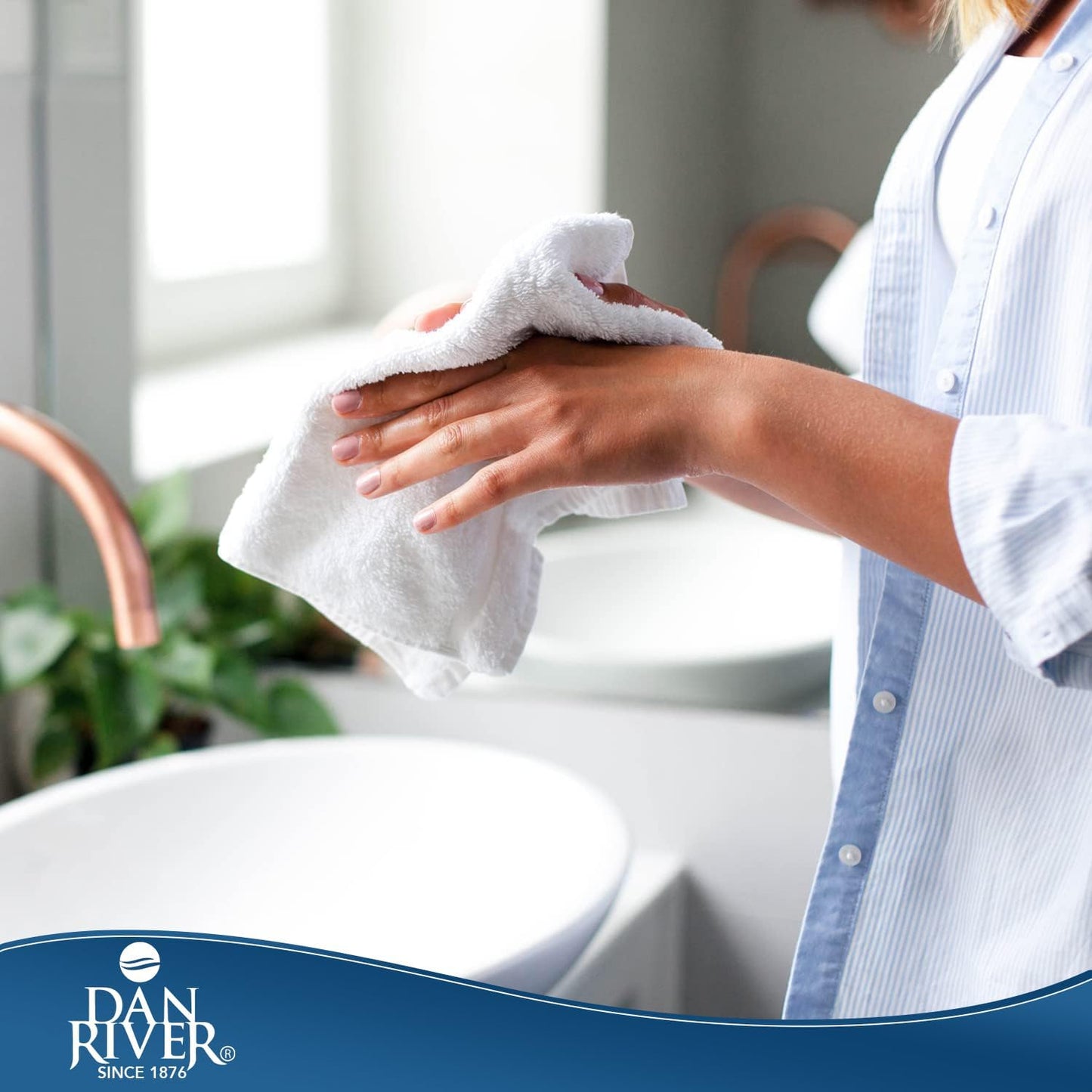 DAN RIVER 100% Cotton Washcloths 20 Pack Premium Quality Face and Body Cloth, Quick Dry Essential Towels for Bathroom, Hand, Kitchen & Cleaning, Baby Rugs | 11X11 in | 400 GSM | Grey + White