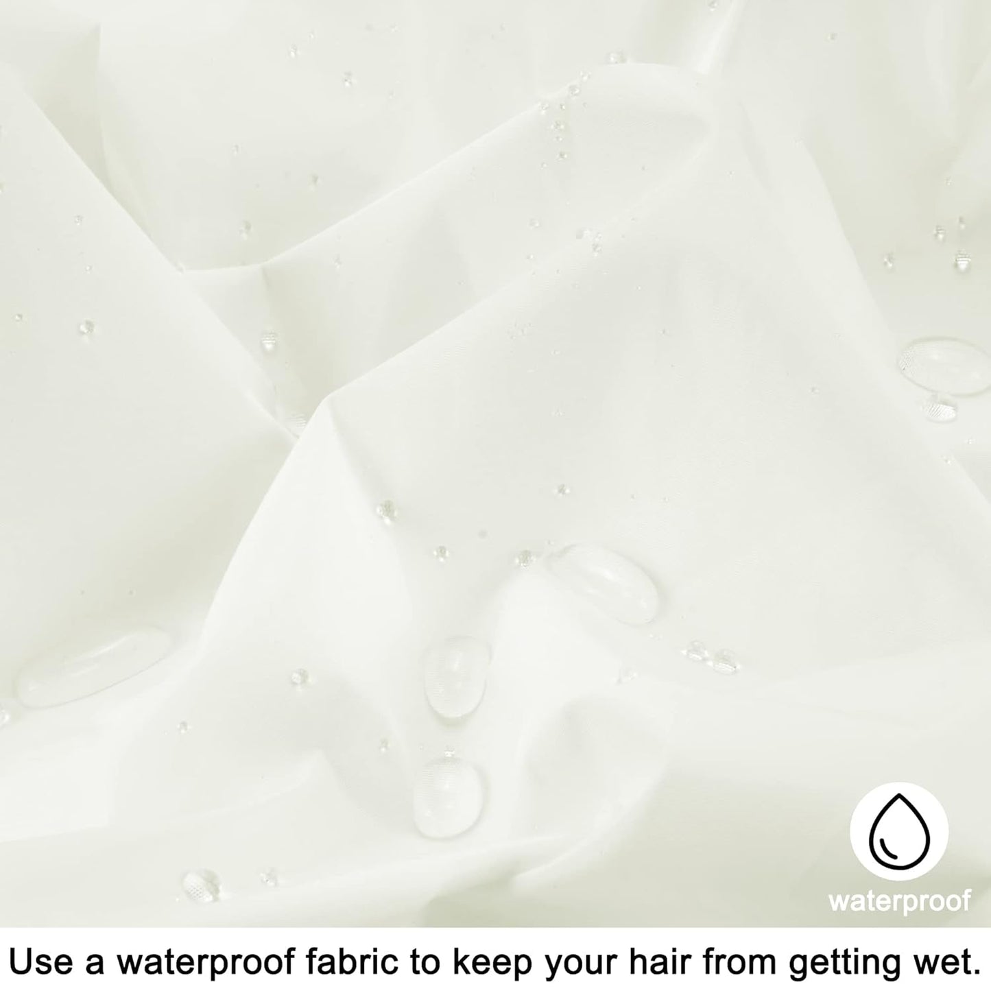 Reusable Shower Cap for Women, Large Waterproof Shower Essentials Bonnet Washable Elastic Band Bath Hair Wrap Hat for Long Hair, Braids(White)