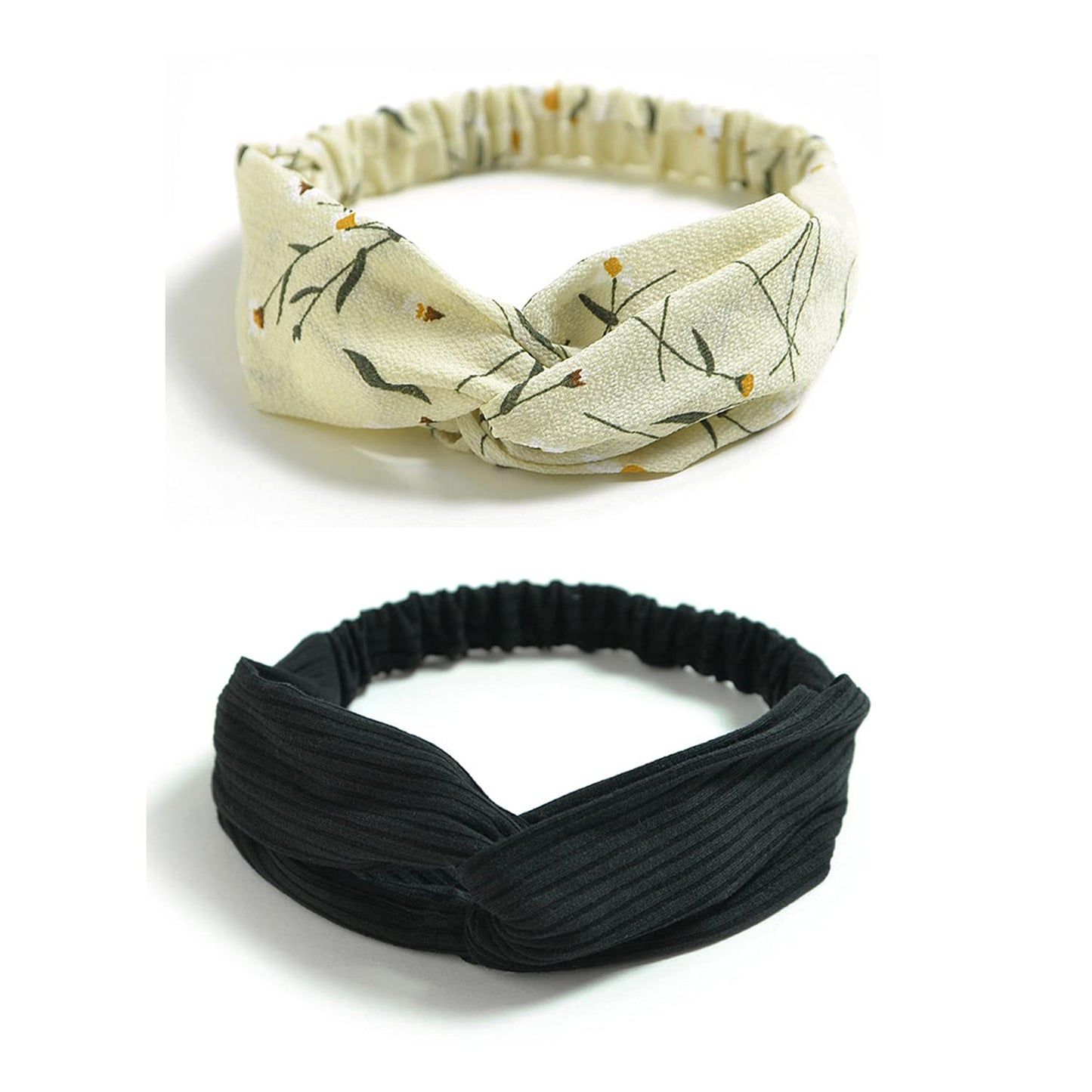 DRESHOW 10 Pack Boho Headbands for Women Girls Criss Cross Elastic Hair Band Twisted Head Wrap Floral Hair Accessories