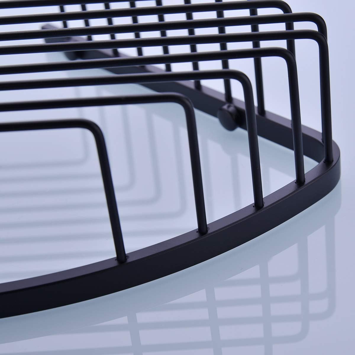 304 Stainless Steel Shower Caddy Corner Basket Shelf Bathroom Organizer Wall Mounted Storage, Matte Black Plated Finish Heavy Duty