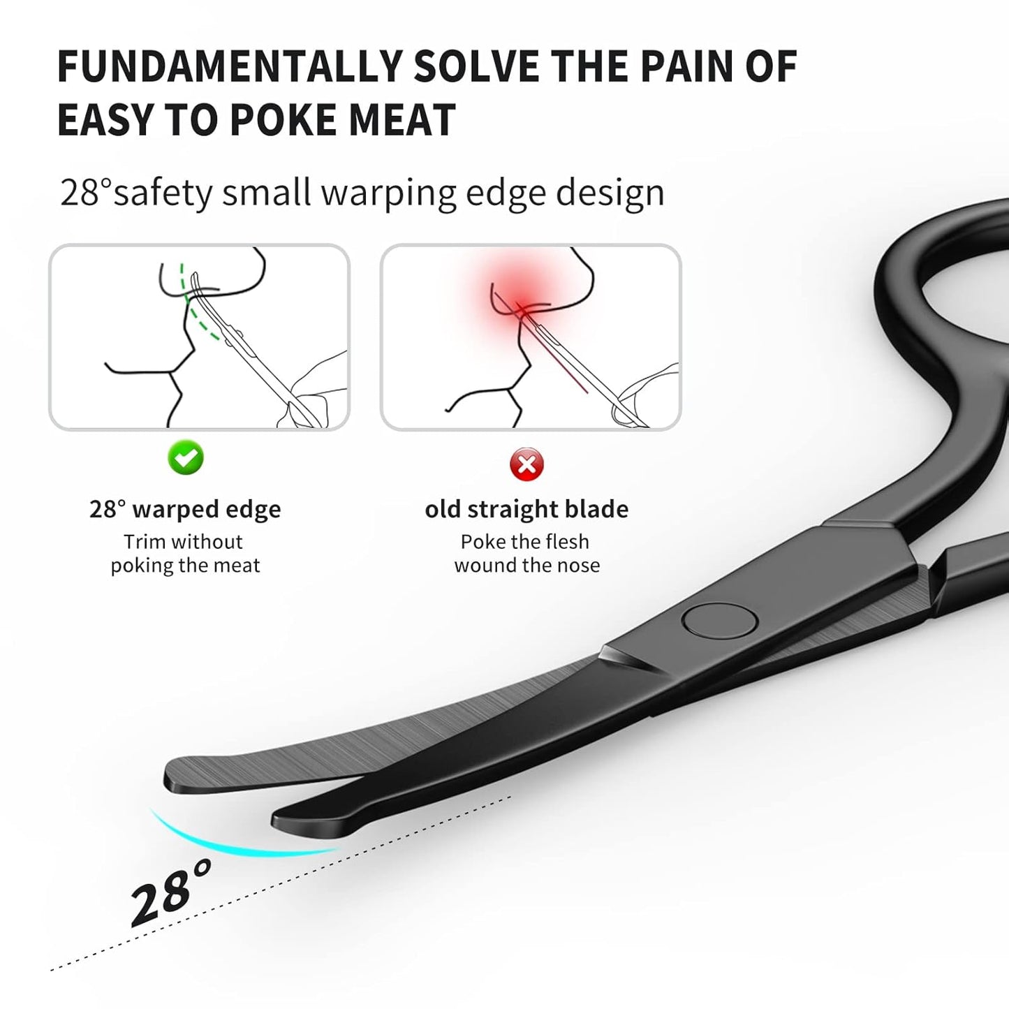 Upgraded Eyebrow Scissors, Small Round Tip Design, Professional Grooming Scissors for Hair, Eyelashes, Nose, Eyebrow Trimming, Mustache