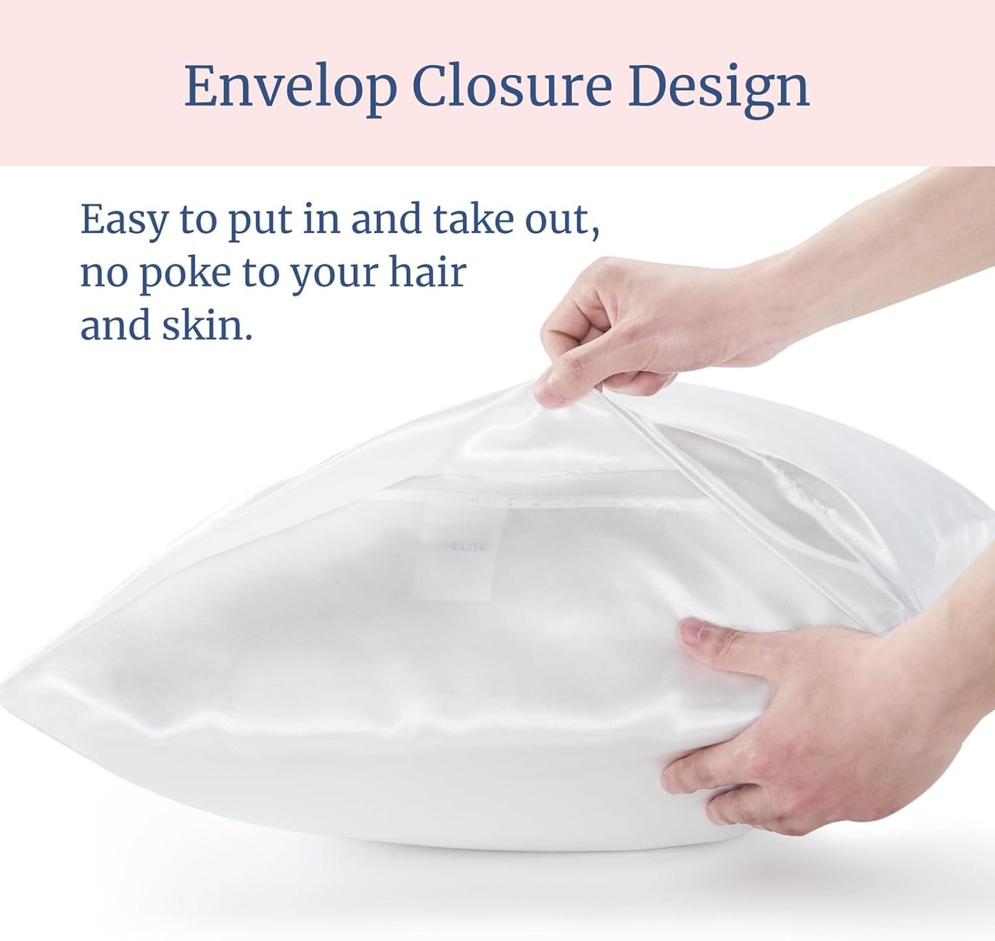 BEDELITE Satin Pillowcase for Hair and Skin, Super Soft Similar to Silk Pillow Cases 4 Pack with Envelope Closure, Cooling Pillowcases for Women Men (20"x30" Queen Size, White)