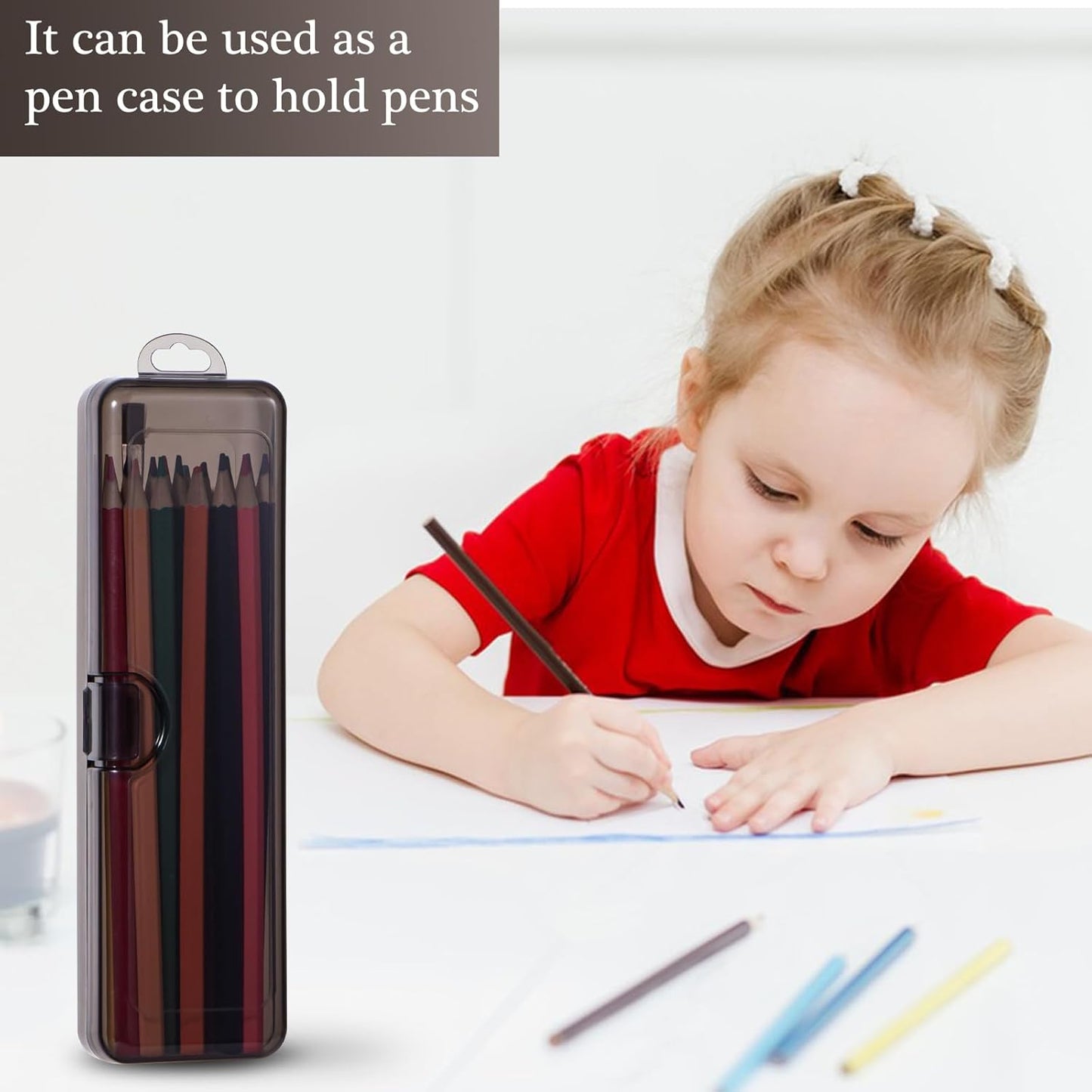 Toothbrush Travel Case 2 Pack, Clear Black Toothbrush Case Holder Travel Size Plastic Toothbrush Holder Toothpaste Storage Container Portable for Traveling, 7.87 x 2.36x 1.18”