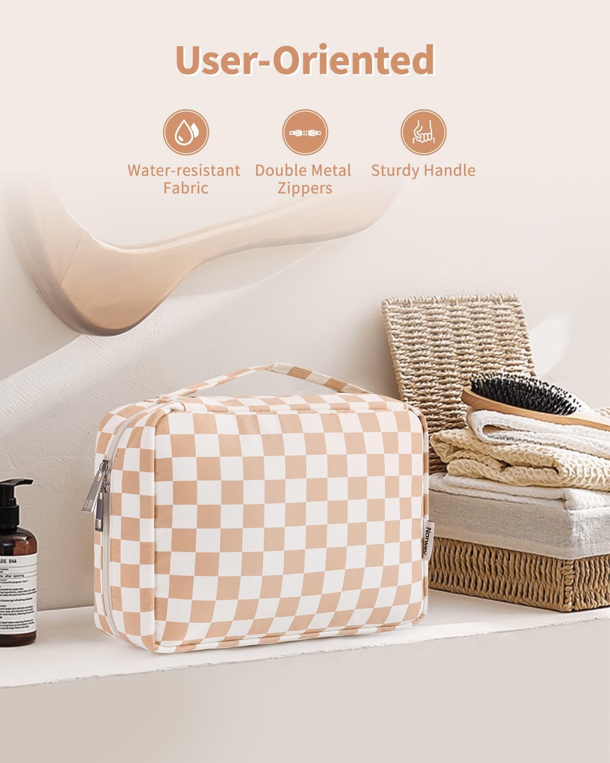 Narwey Small Hanging Travel Toiletry Bag for Women, Travel Bag for Toiletries, Makeup Bag Organizer Cosmetic Bags Make Up Bags for Girls