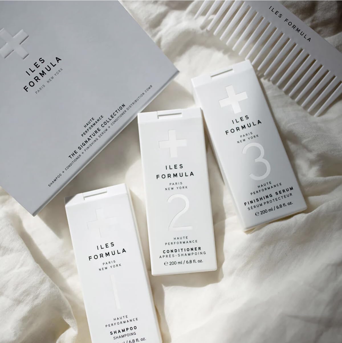 ILES FORMULA Signature Collection Deep Repair Shampoo & Conditioner w/Finishing Serum Blow Dry Cream for Dry, Damaged, Frizzy Hair - Hydrating Hair Care for Less Breakage & Healthy Hair Growth