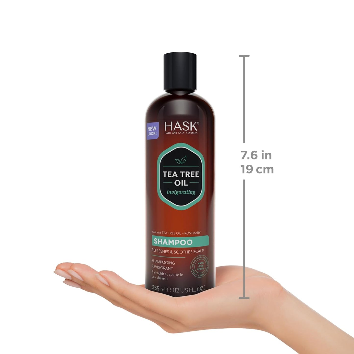 HASK Tea Tree Oil & Rosemary Invigorating Shampoo + Conditioner Set | Refreshes Scalp, Soothes, Sulfate-Free, Paraben-Free, Gluten-Free, Color Safe | 12oz each