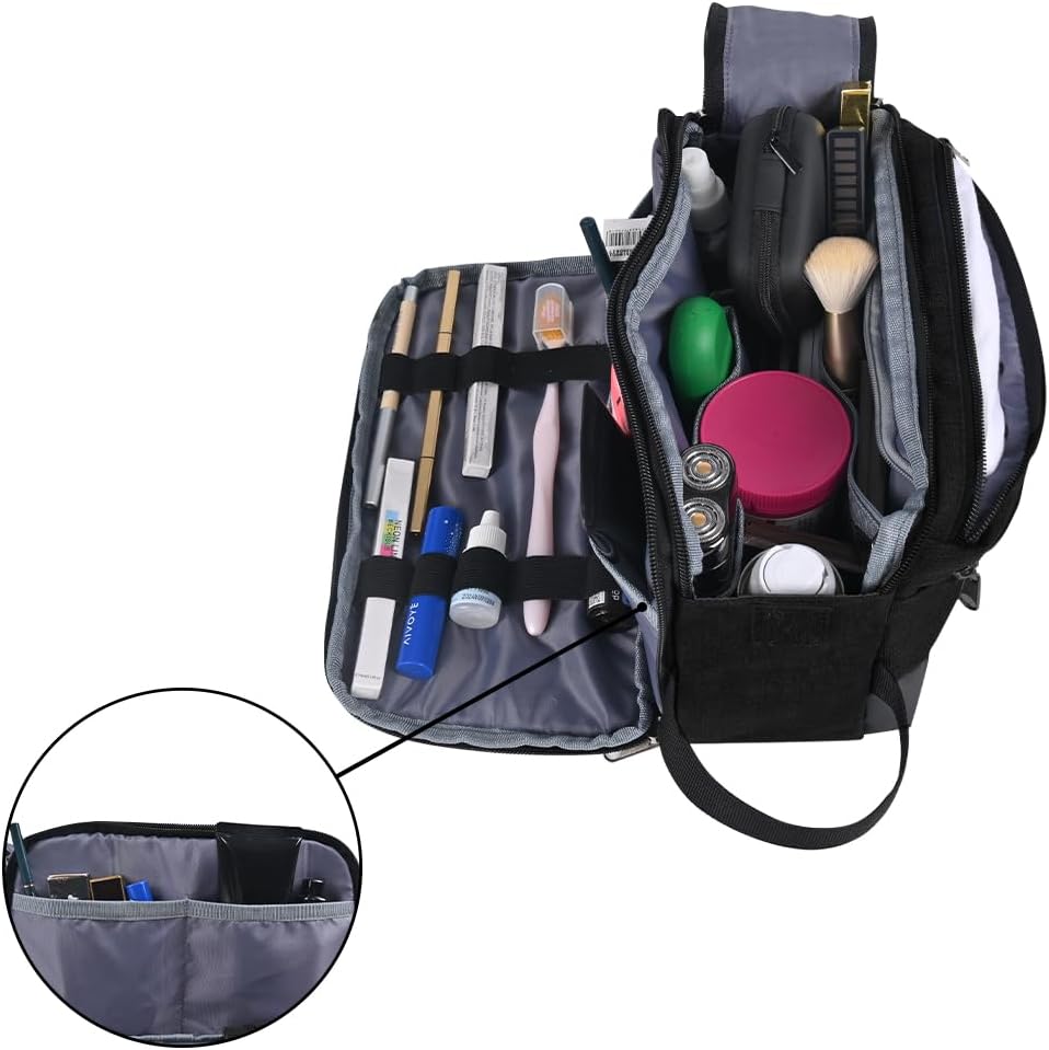 Travel Toiletry Bag for Men Toiletry Bag Dopp Kit Water-resistant Shaving Bag Large Travel Toiletry Organizer Travel Essentials Black