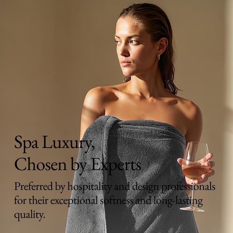 Italic Ultraplush 100% Australian Cotton Washcloths - Set of 2 Luxury Plush Face Wash Cloths, Soft and Absorbent 800 GSM Washcloth for Bathroom, Spa, Gym, Face and Body (Charcoal)