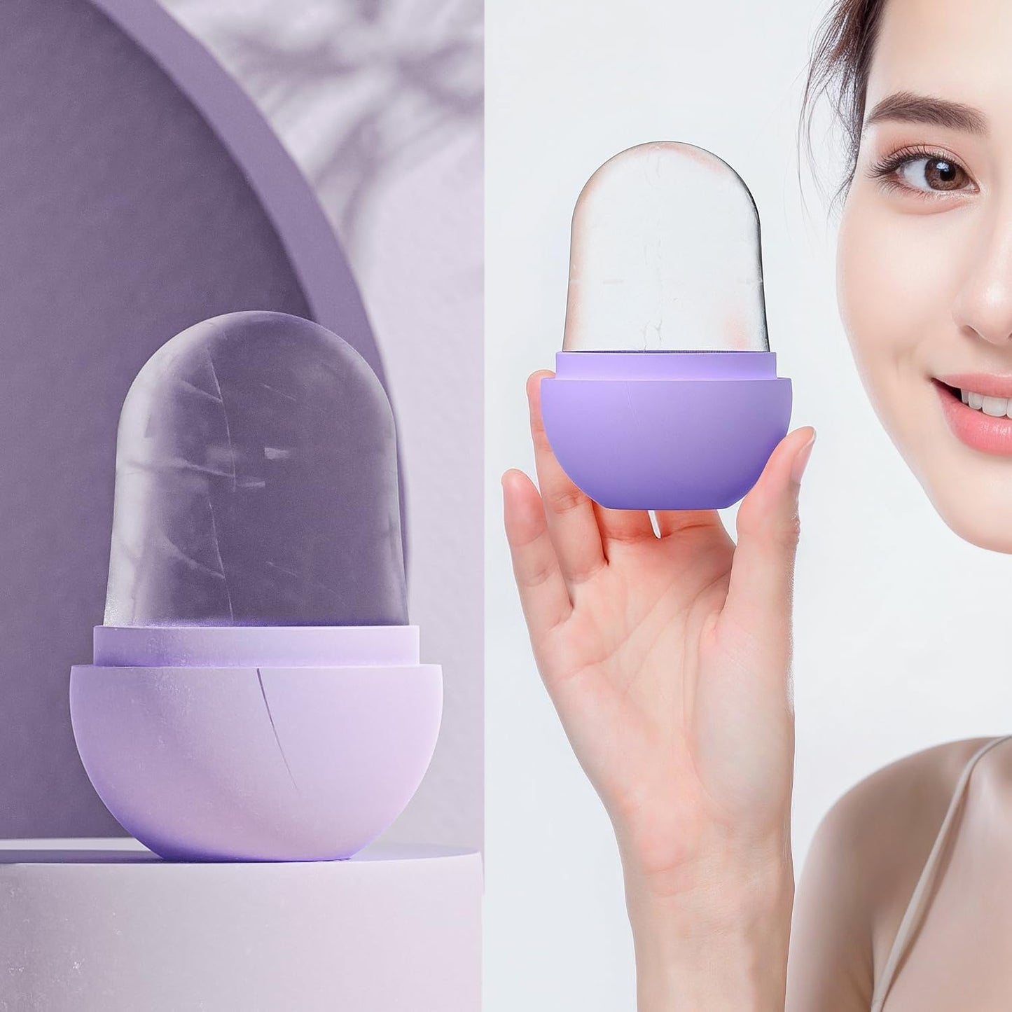 Silicone Ice Mold Facial Rollers, Care Tools Massager for Face, Eyes, Neck, Relieve Fine Lines and Wrinkles, Beauty Ice Roller Skin Care Tools Gifts for women Gift