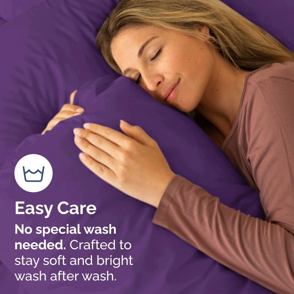 Queen Pillow Cases Set of 8 - Ultra Soft Hotel Quality Pillowcase Covers - Comfy & Wrinkle Free - Shrink, Stain & Fade Resistant - Easy-Care, Machine Washable Pillow Protectors - 8 Piece Set - Purple