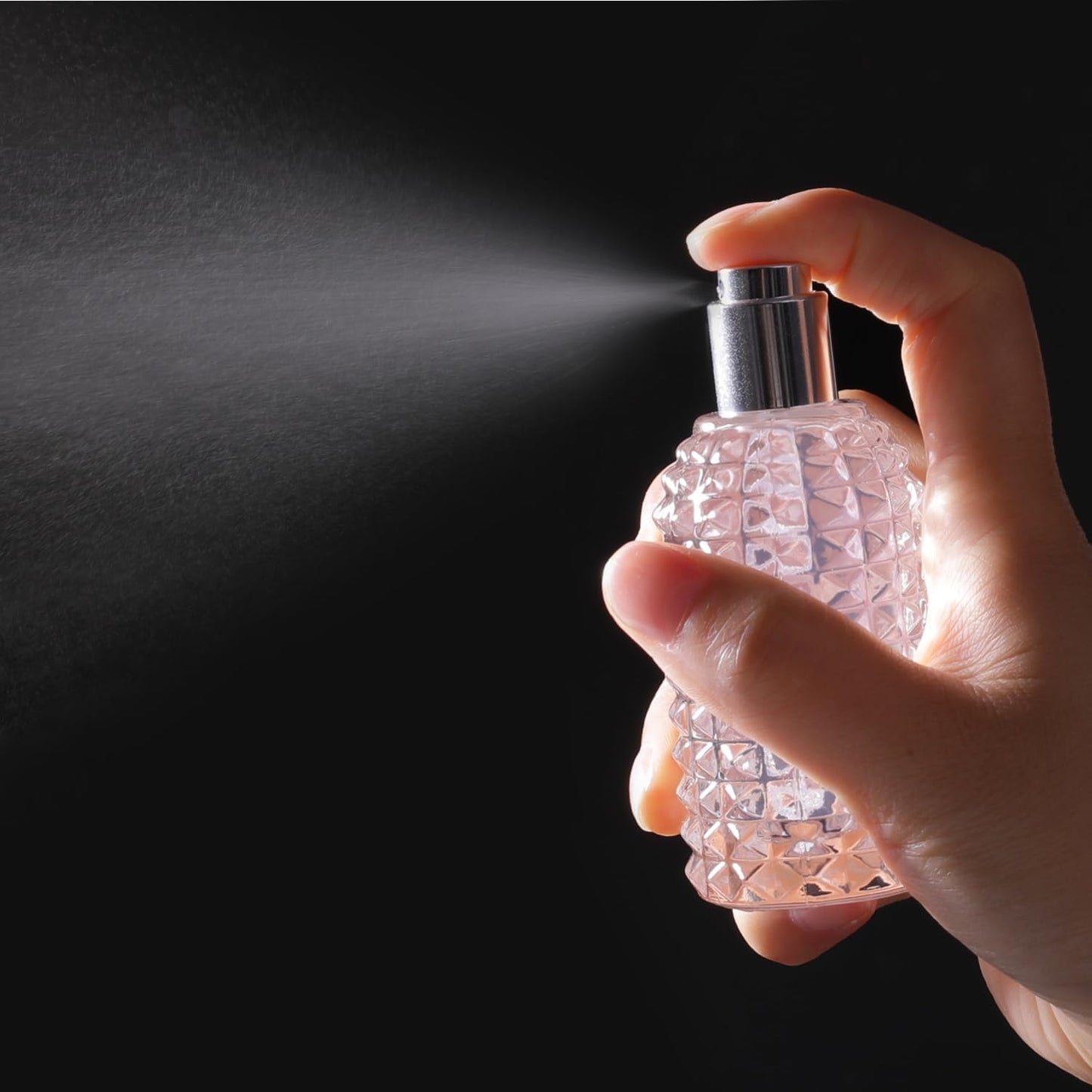 50ml/1.7 Oz Glass Spray Bottle Perfume Atomizer,Perfume Travel Refillable Spray Bottle Empty with 3 Kinds of Dispenser (A2)