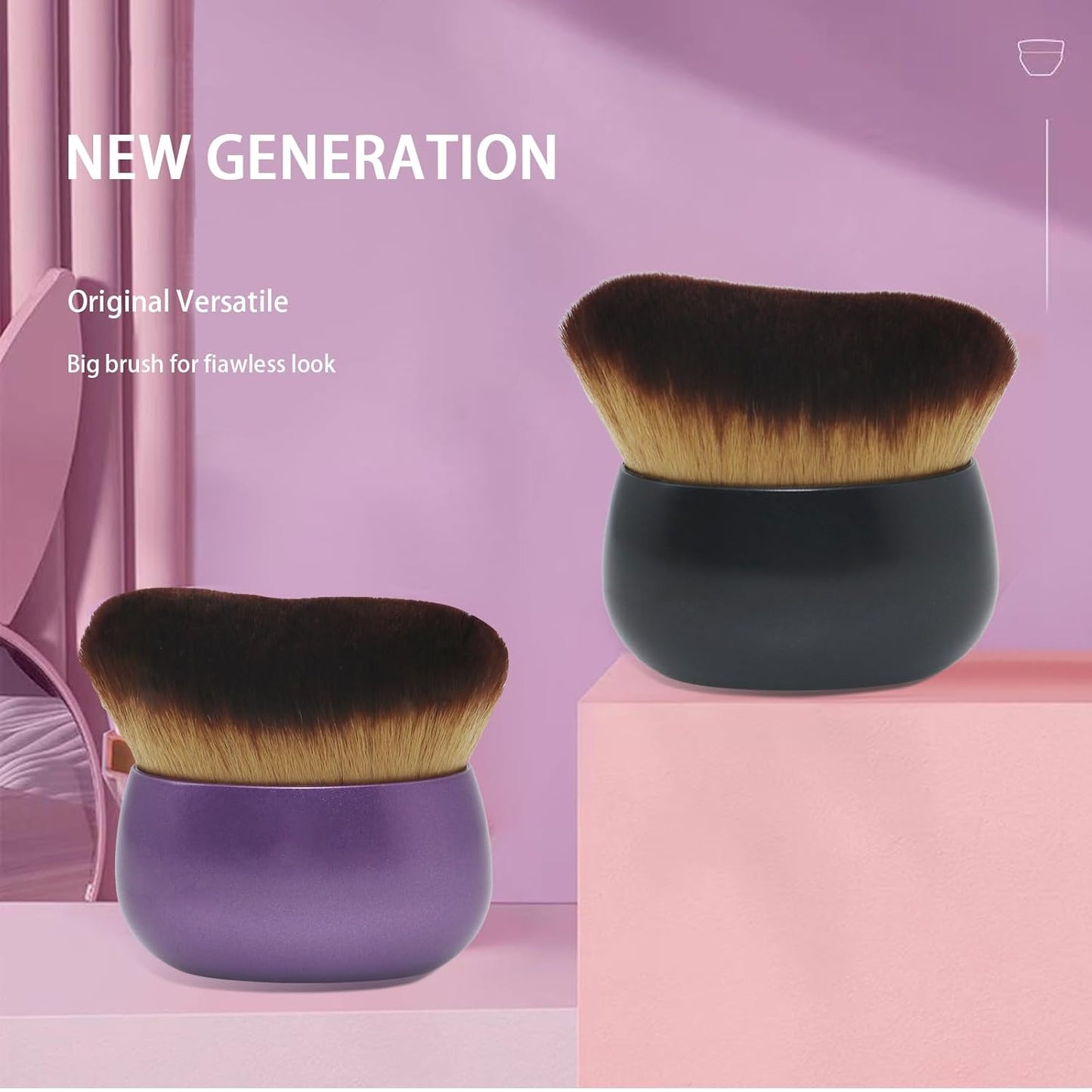 Blend & Blur Extra Large Body Makeup Brush for Self Tanner,Leg Makeup & Bronzer Self Tan Applicator, Powder, Foundation, Blusher, Bronzer,Massager for Face Gift box (Purple)