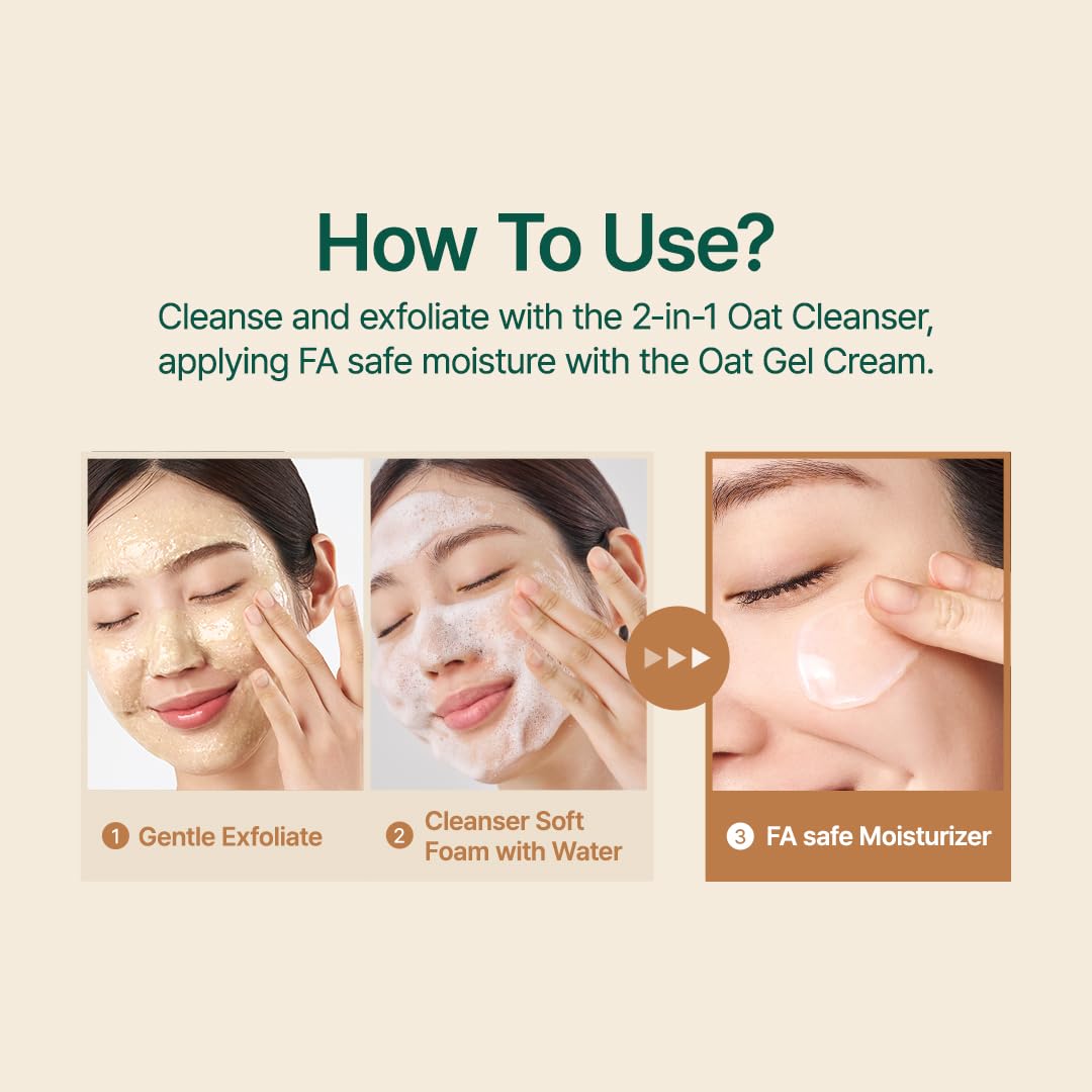 PURITO Oat Velvet Duo, Calming Gel Cream & Exfoliating Facial Polish, Non-comedogenic Formula, Moisturizer, Cleanser, Mild Korean Skincare for All Skin Types 3.38+5.07 fl.oz