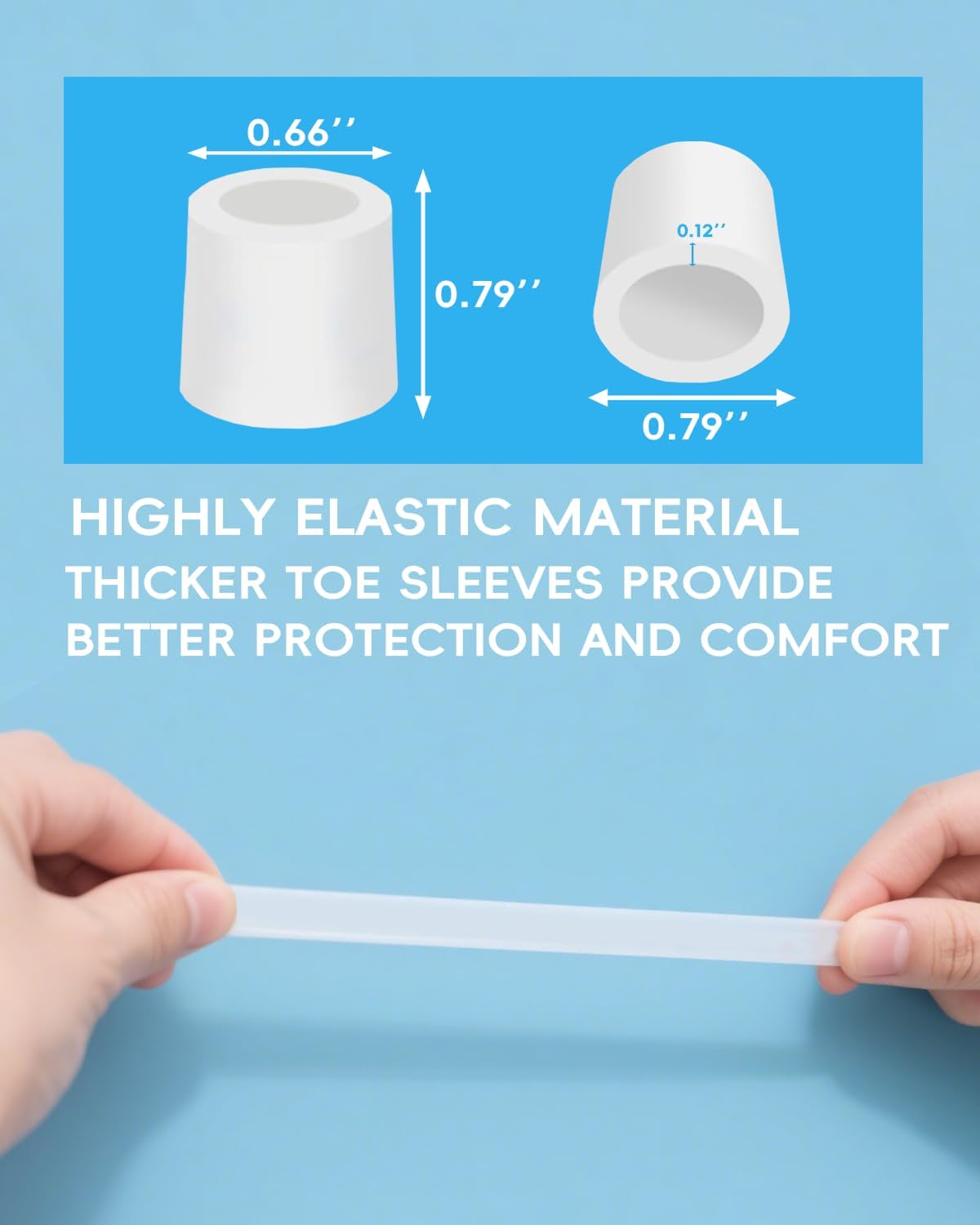 Silicone Toe Sleeves, 24 Count Pinky Toe Protector for Pain Relief, Gel Toe Covers for Blisters, Corn, Bunion, Hammer Toes, Overlapping Toes, Toenails Loss (Clear)