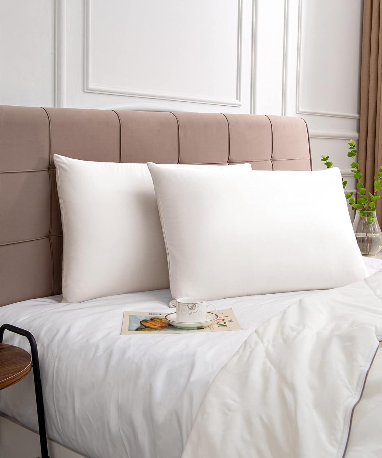 Warmstar Cotton Pillow Cases King Size Set of 2, 600 Thread Count Pillowcases 20x36 Inches, Soft Long Staple Cotton Pillowcases Breathable with Envelope Closure,White