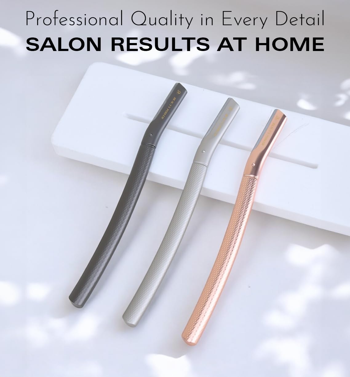 Eyebrow Razor with 6 Blades & Travel Case – Face Razors for Women & Men, Eyebrow Trimmer Shaper with Precision Cover, Facial Shaver & Dermaplaning Tool for Smooth Skin (Rose Gold)