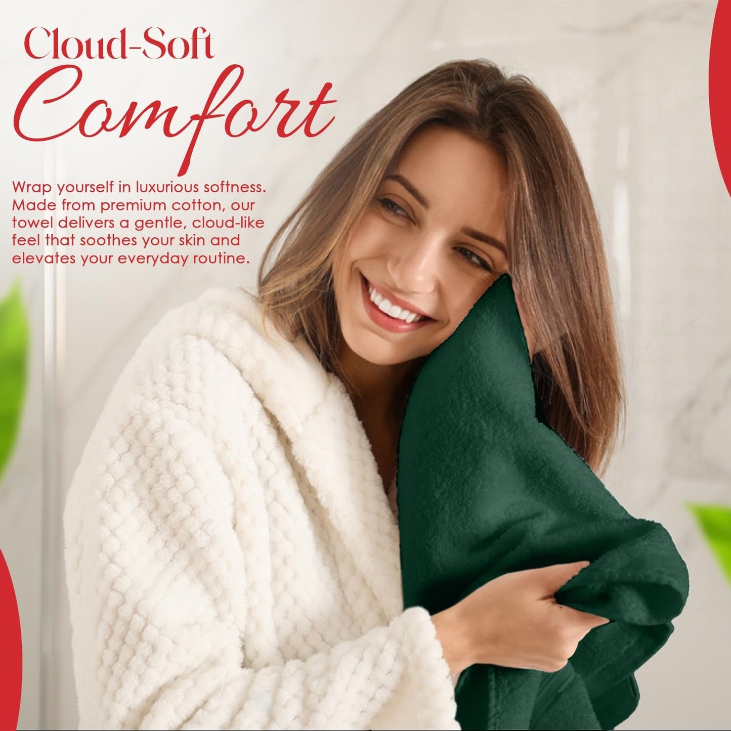 RIVERSIDE 6 Pack Premium Hand Towels Set, 16x28 inches, 100% Ring Spun Cotton, 600 GSM, Soft, Quick Dry and Highly Absorbent, Towels for Bathroom, Kitchen, Gym, Spa - Hunter Green