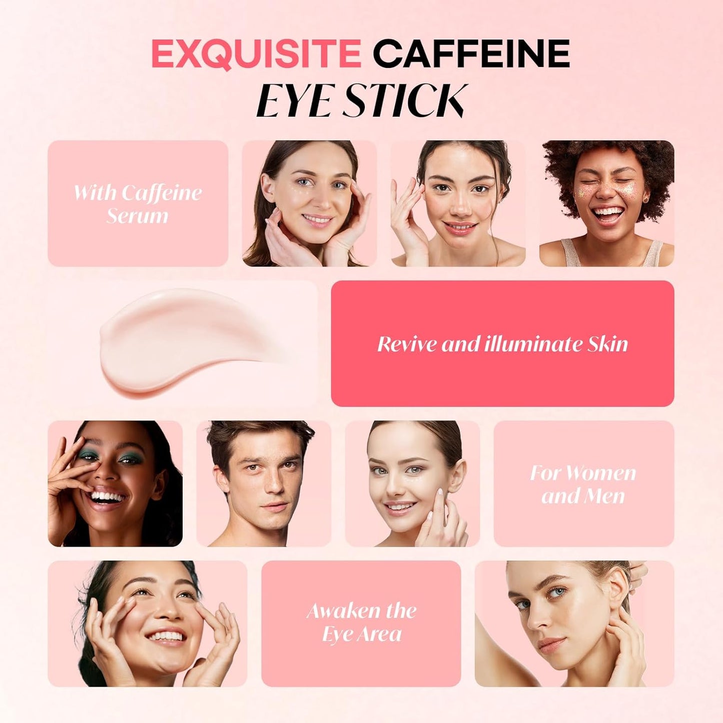 CITYGOO Caffeine Eye Cream Stick: Anti-Aging Firming & Moisturizing Balm for Dark Circles Puffiness & Eye Bags - Travel-friendly for Women (Caffeine Eye Cream, 1pcs)