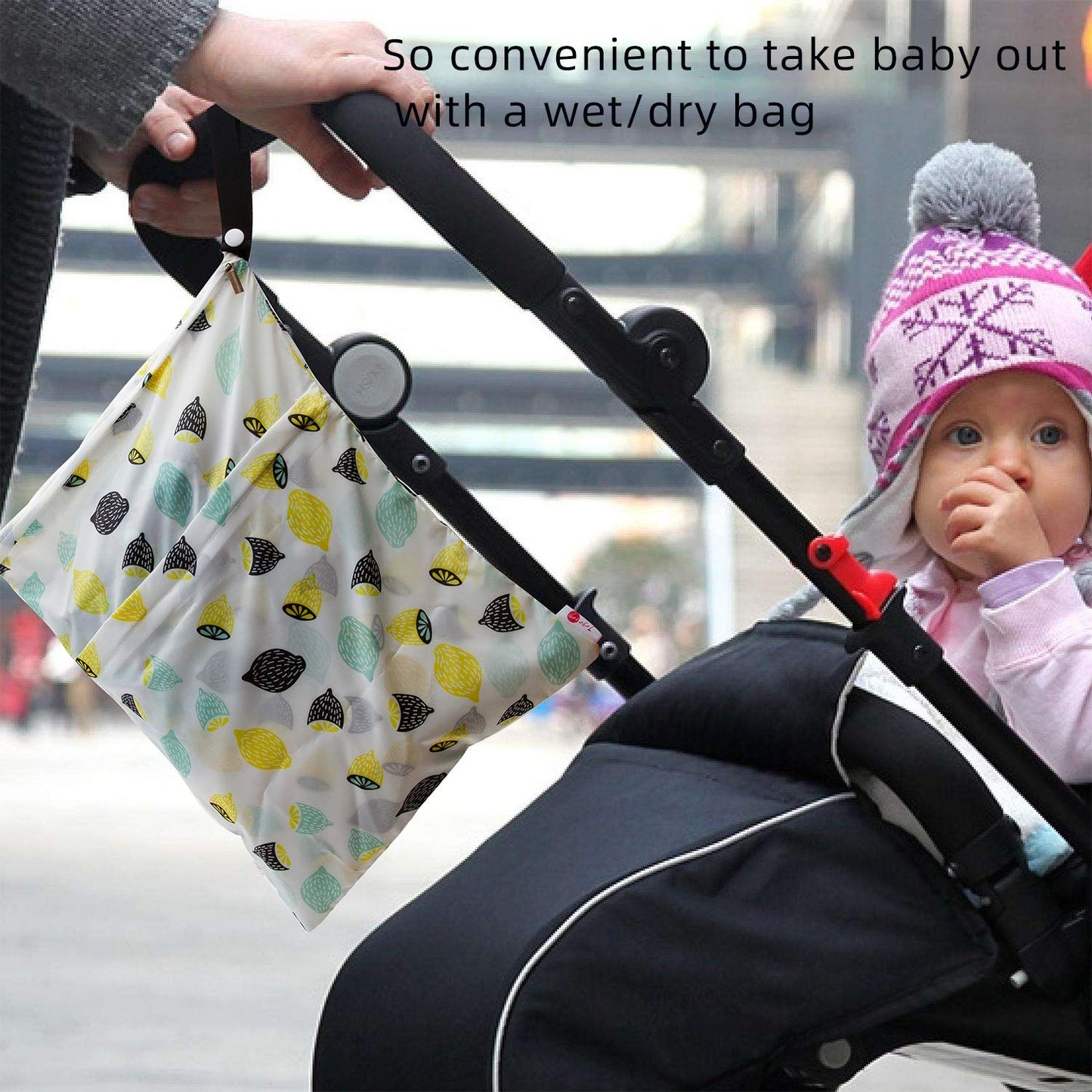 Joyo roy 3Pcs Wet Dry Bag Baby Wet Bags for Pump Parts, Cloth Diapers, Wet Suits, Swimsuits, Travel Dirty Clothes, Waterproof Pouches for Organization with 2 Zippered Pockets 3 Size(S,M,L)