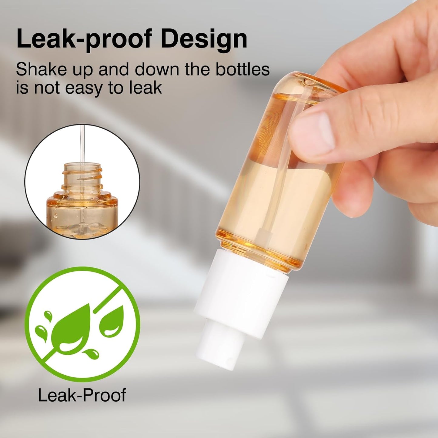 Travel Spray Bottles 1.35oz/40ml Fine Mist Empty Spray Bottles Mini Refillable Plastic Travel Bottle Set for Traveling and Outgoing