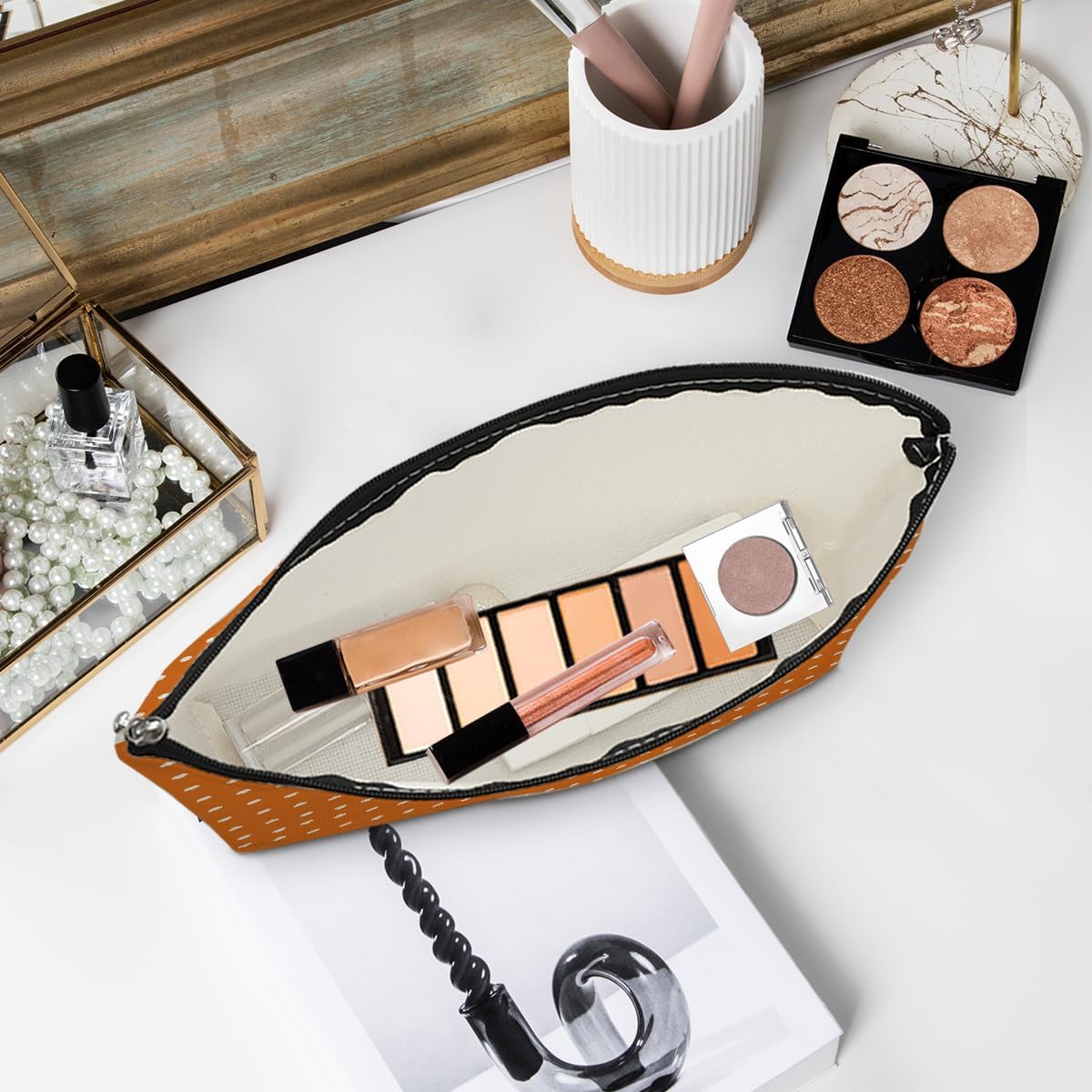 4pcs Colorful Polka Dot Makeup Bag, Fashion Polka Dots Cosmetic Bag, Christmas Wedding Anniversary Birthday Friendship Gifts for Women Girls Best Friends Bridesmaid Bestie Boss Travel Toiletry Bag