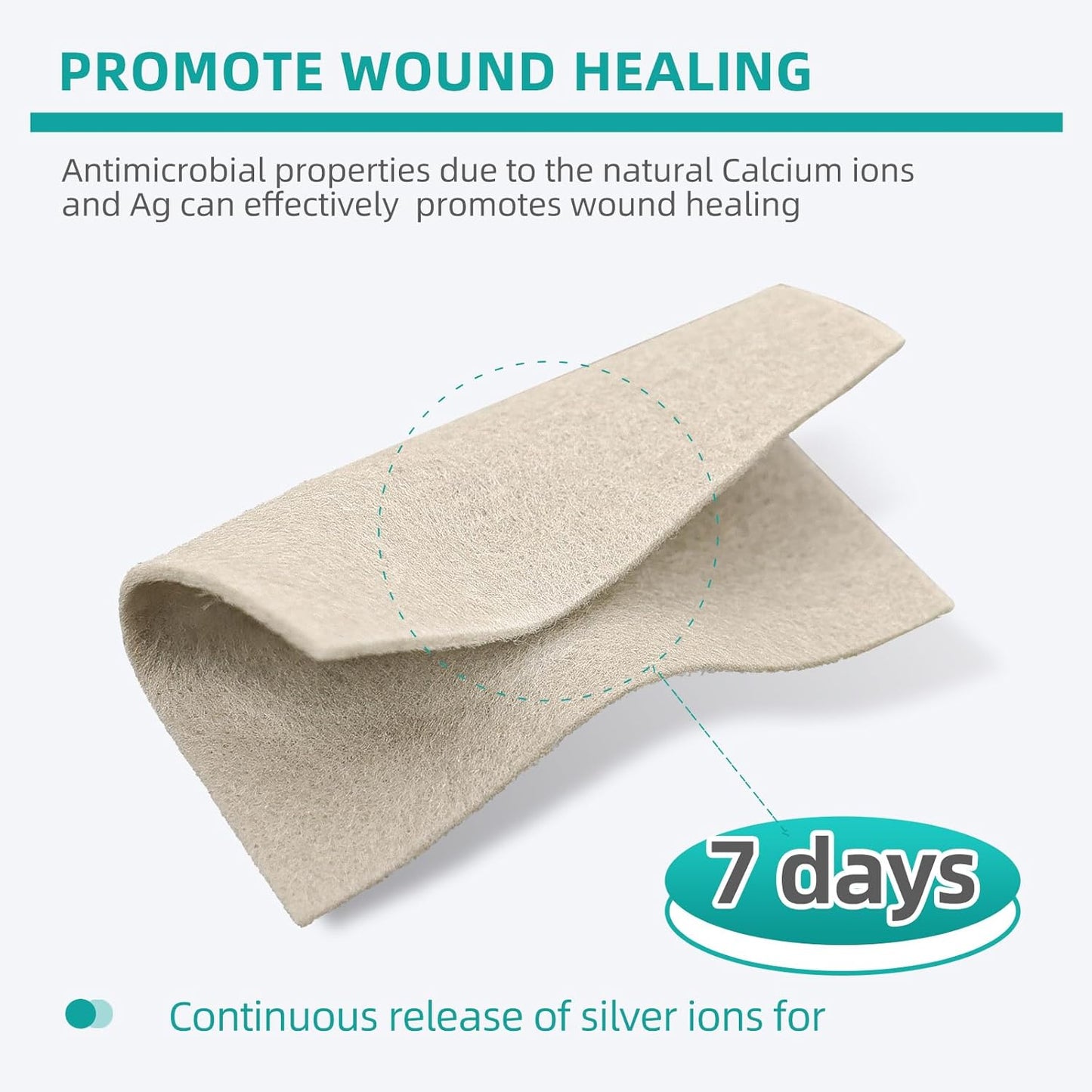 Dimora Upgrade Silver Calcium Alginate Wound Dressing -Antibacterial Non Stick Gauze for Wounds Care, Highly Absorbent Sterile Bandage Pads with Ag, 3'' x 3'' Patches 12 Packs Individual